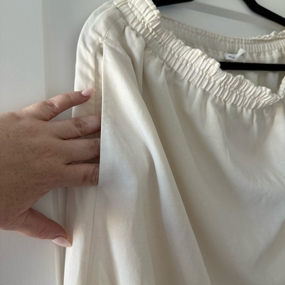 Club Monaco cream linen cotton a-line midi skirt - size 12 (XL) - Picture 4 of 6